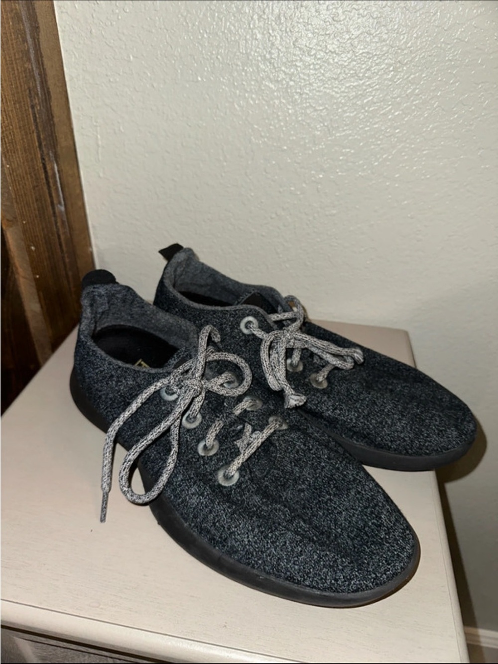 allbirds Men's Heathered Charcoal Knit Lace-Up Sneakers